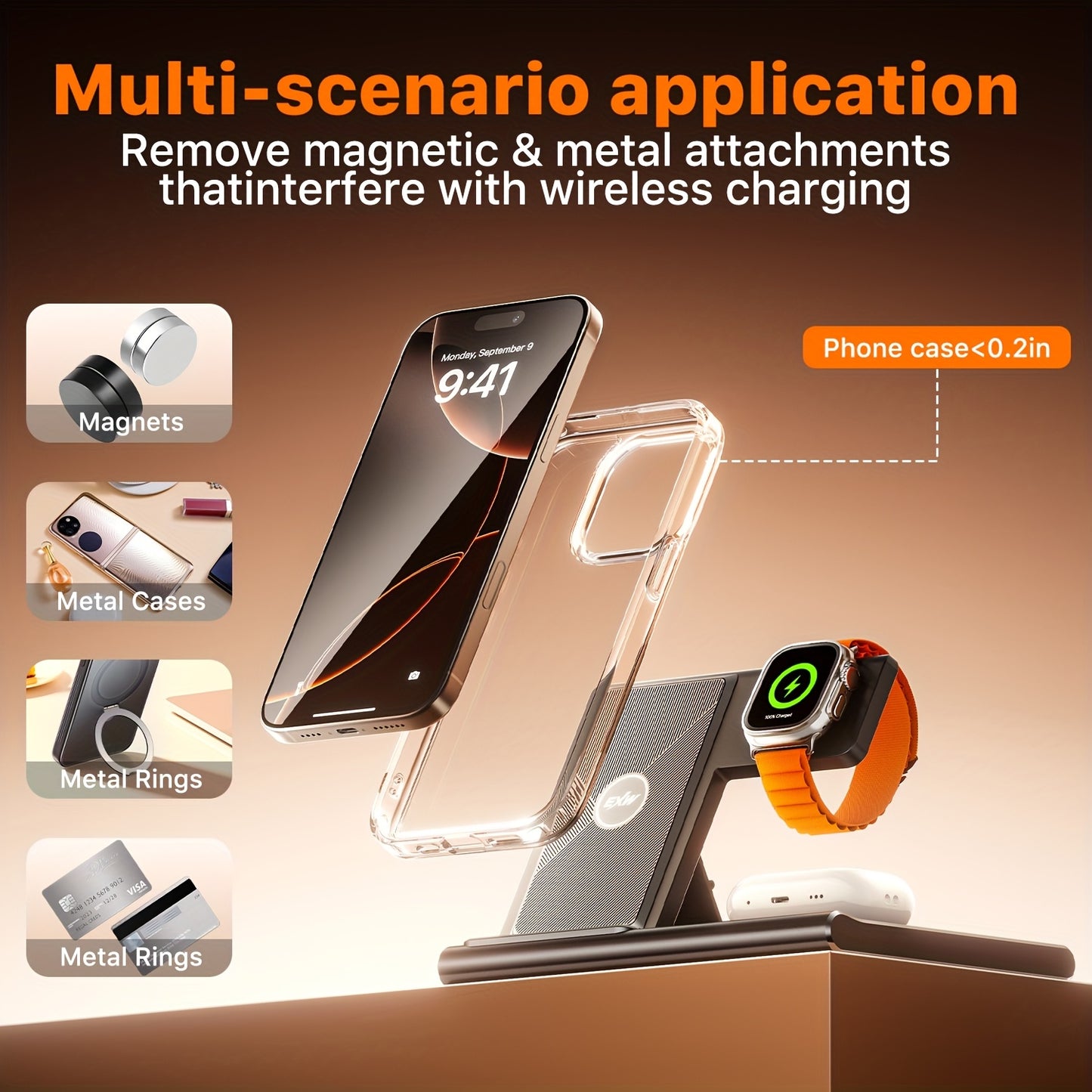 3-in-1 Foldable Fast Wireless Charging Station – Power Up iPhone, iWatch & AirPods Anywhere!
