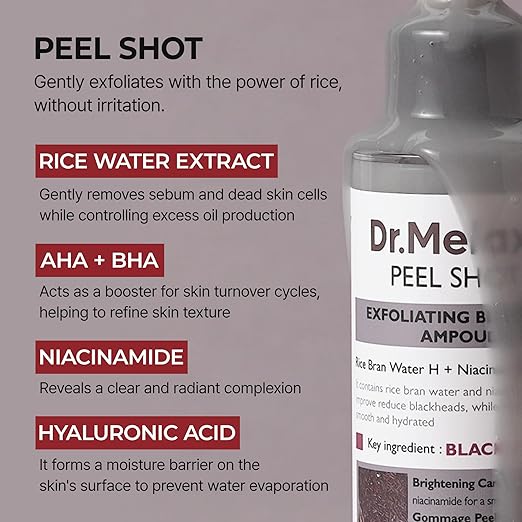 Dr. Melaxin Rice White & Black Soften Serum – Gentle Exfoliating & Deep Moisturizing Essence