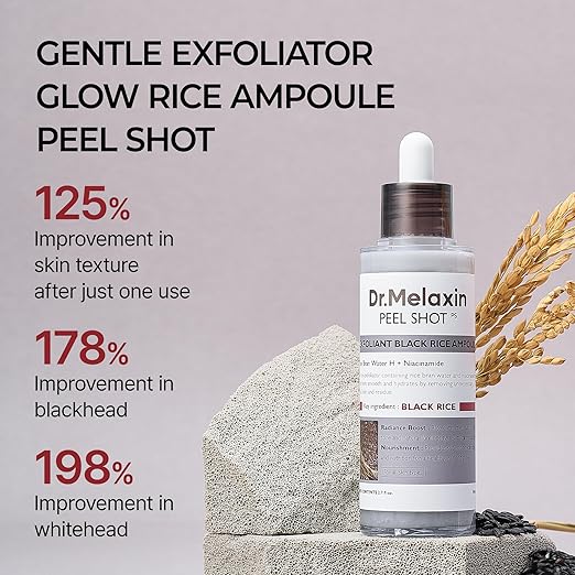 Dr. Melaxin Rice White & Black Soften Serum – Gentle Exfoliating & Deep Moisturizing Essence