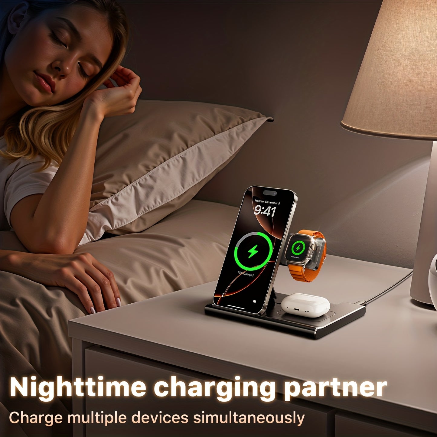 3-in-1 Foldable Fast Wireless Charging Station – Power Up iPhone, iWatch & AirPods Anywhere!
