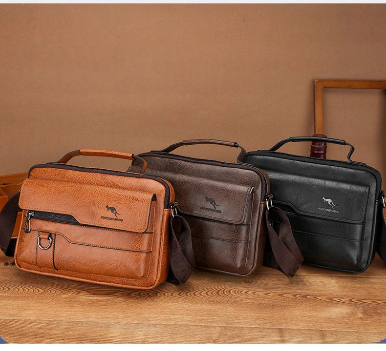 Luxury Men’s Leather Handbag | Kangaroo Brand Messenger & Business Bag