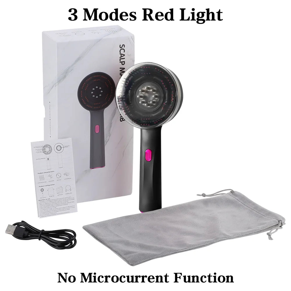 Smart Electric Scalp Massager | Red Light Therapy Comb for Hair Growth & Stress Relief