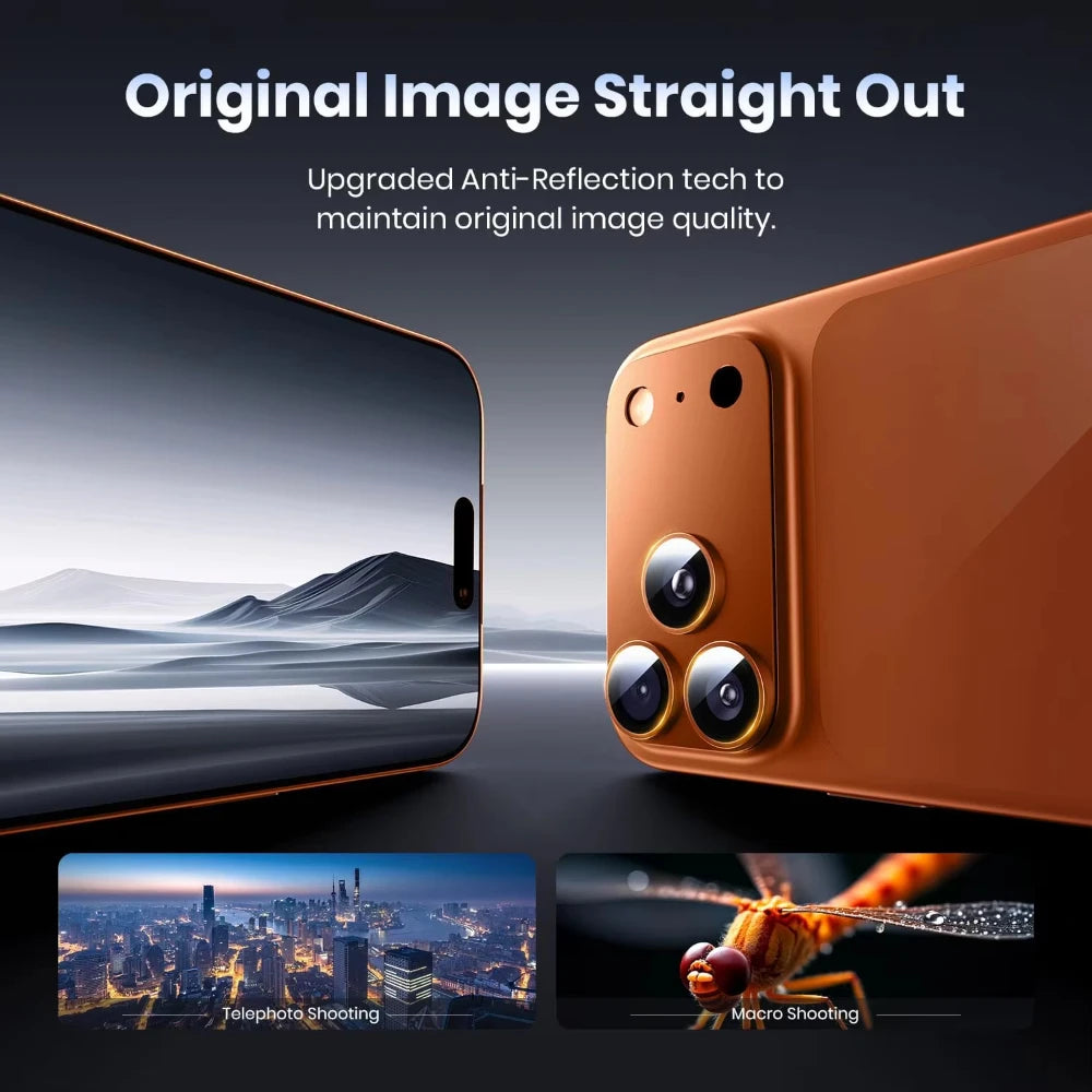 NNBILI iPhone 17 Pro Max Camera Lens Guard – Strong Adsorption, 9H+ Tempered Glass, Full Metal Protection