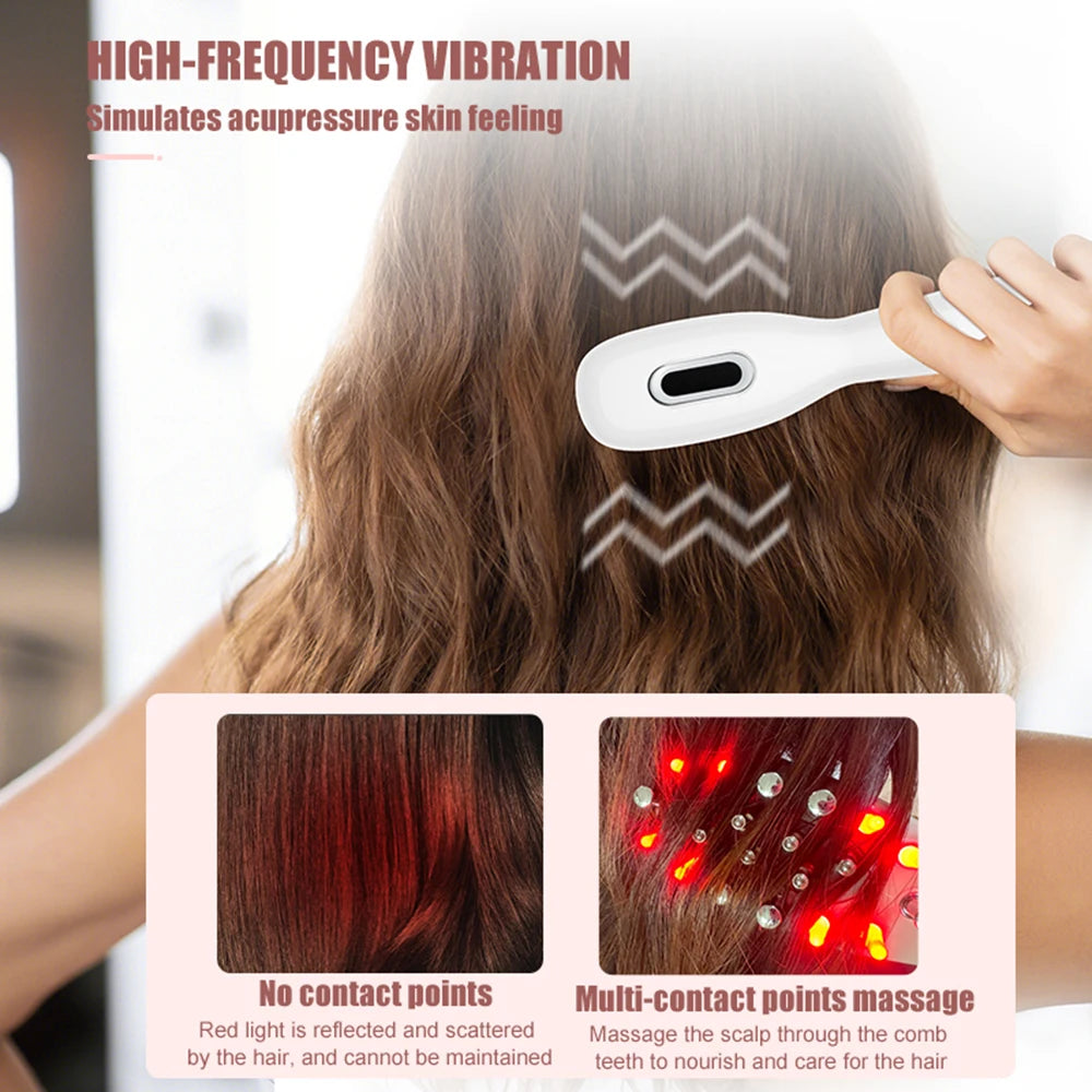 Advanced Rechargeable Hair Massage Comb. Anti-Hair Loss for Hair Strength & Shine