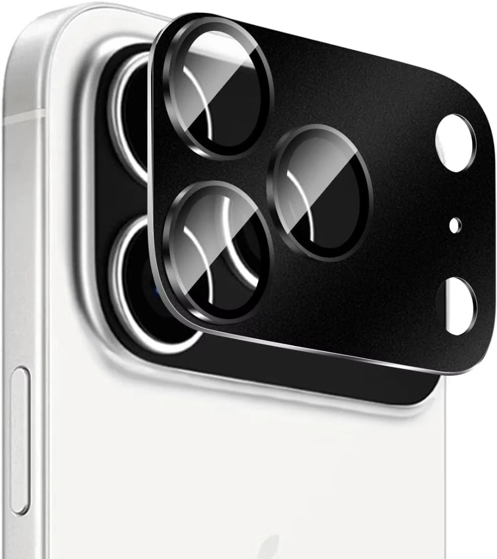 NNBILI iPhone 17 Pro Max Camera Lens Guard – Strong Adsorption, 9H+ Tempered Glass, Full Metal Protection