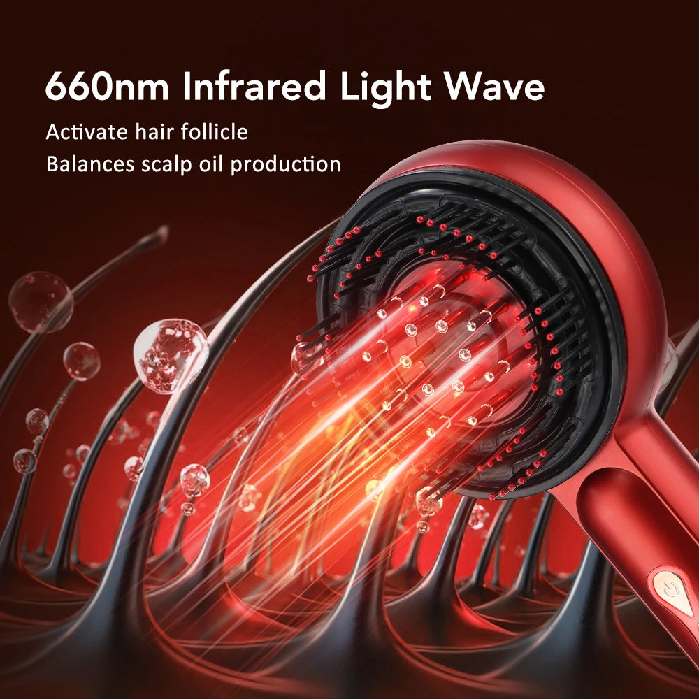 Smart Electric Scalp Massager | Red Light Therapy Comb for Hair Growth & Stress Relief