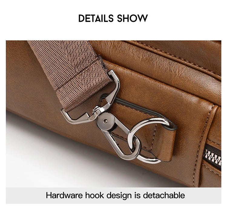 Elite Craft Horizontal Business Bag for Men – High-Quality PU Leather