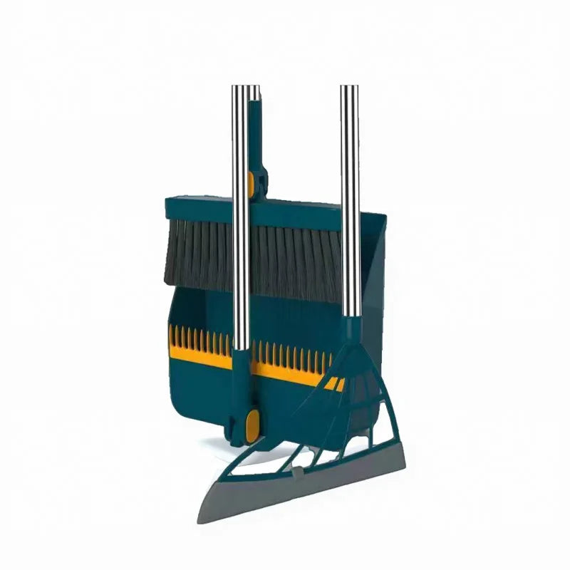 New Home Broom and Dustpan Set – Heavy-Duty, Foldable, and Hair-Free Cleaning Combo with Rotating Brush Head
