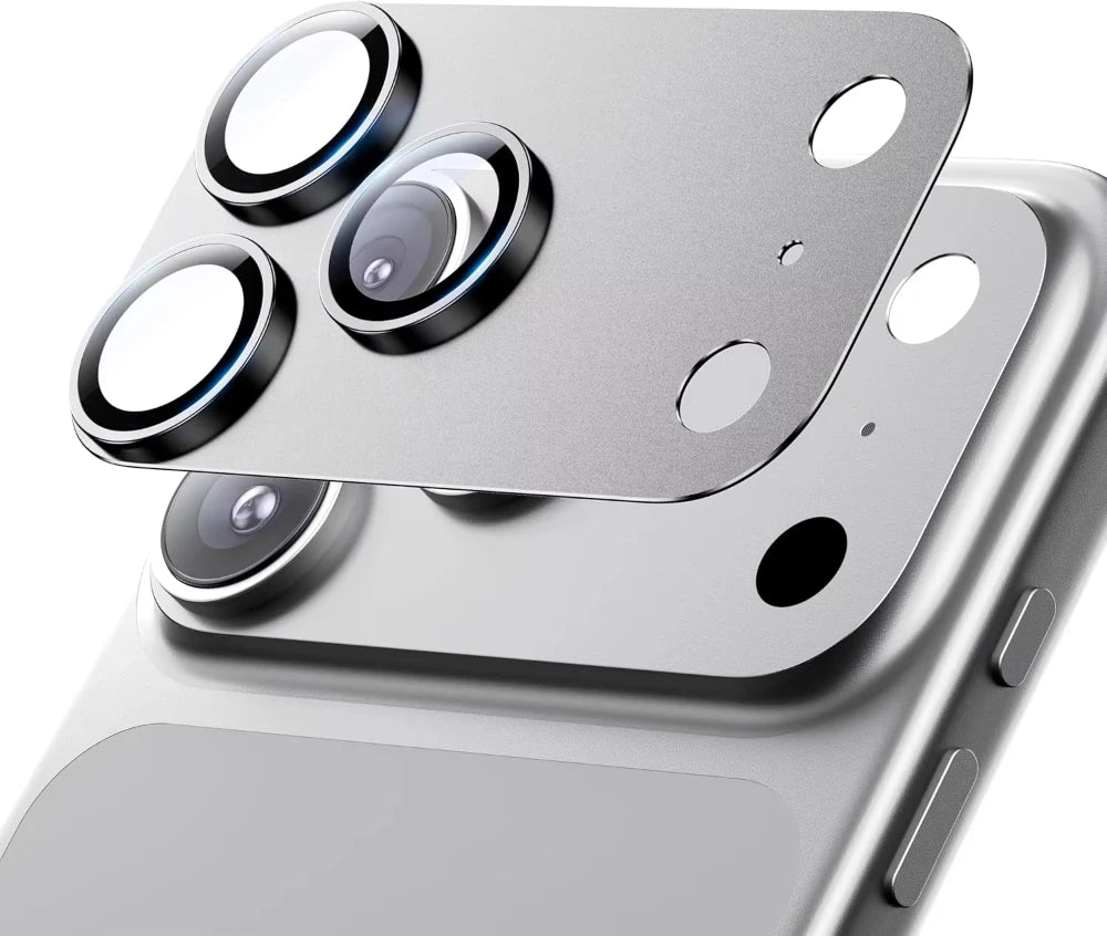 NNBILI iPhone 17 Pro Max Camera Lens Guard – Strong Adsorption, 9H+ Tempered Glass, Full Metal Protection