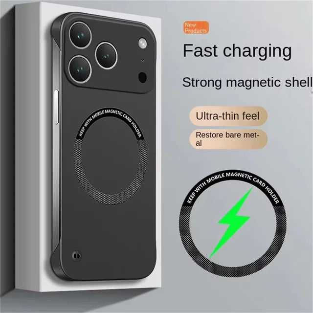 Slim Magnetic Magsafe Case For iPhone 17 Air / 16 / 15 / 14 / 13 Pro Max | Ultra Thin Frameless Hard PC Cover
