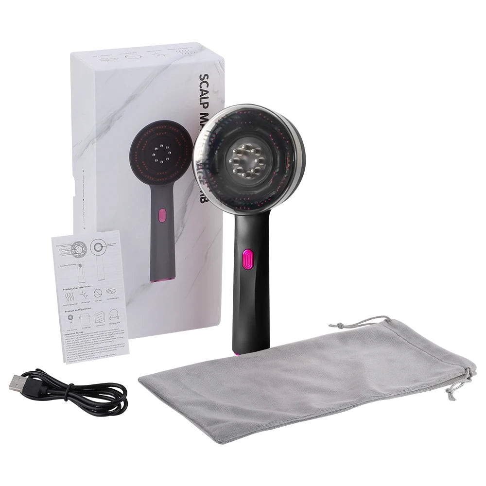 Smart Electric Scalp Massager | Red Light Therapy Comb for Hair Growth & Stress Relief