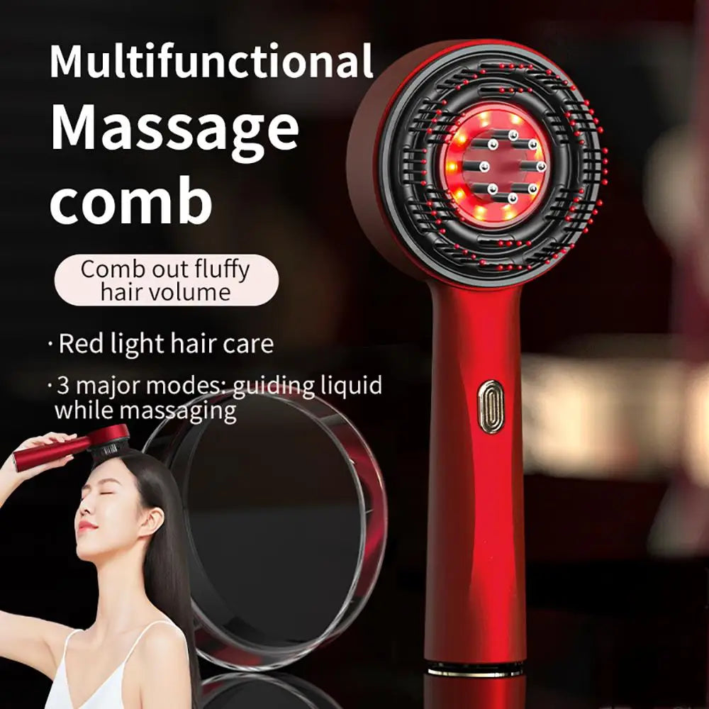 Smart Electric Scalp Massager | Red Light Therapy Comb for Hair Growth & Stress Relief