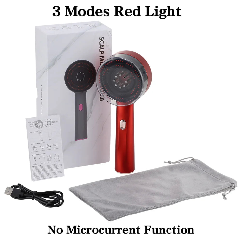 Smart Electric Scalp Massager | Red Light Therapy Comb for Hair Growth & Stress Relief