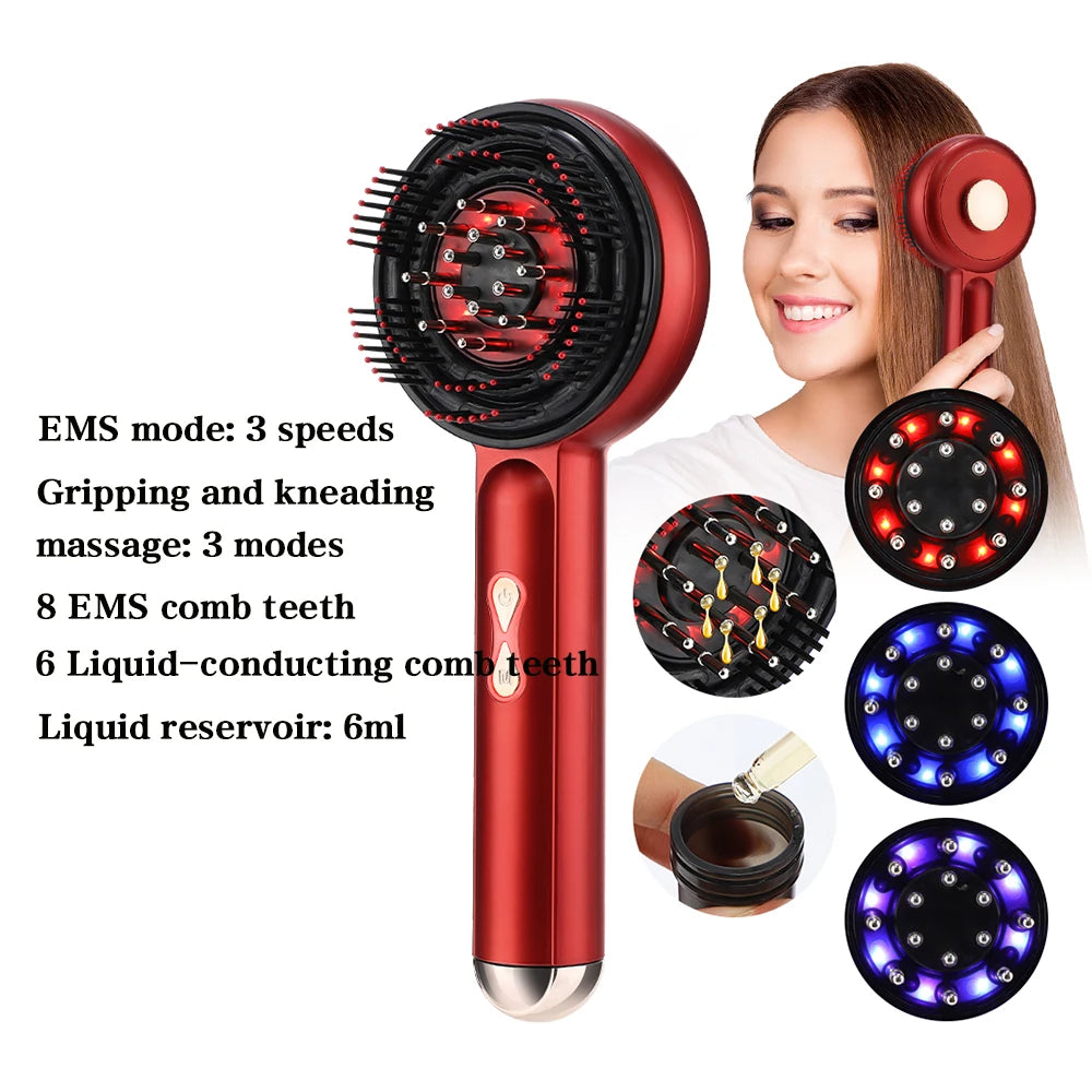 Smart Electric Scalp Massager | Red Light Therapy Comb for Hair Growth & Stress Relief