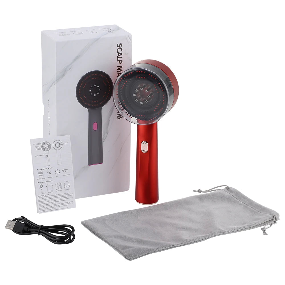 Smart Electric Scalp Massager | Red Light Therapy Comb for Hair Growth & Stress Relief