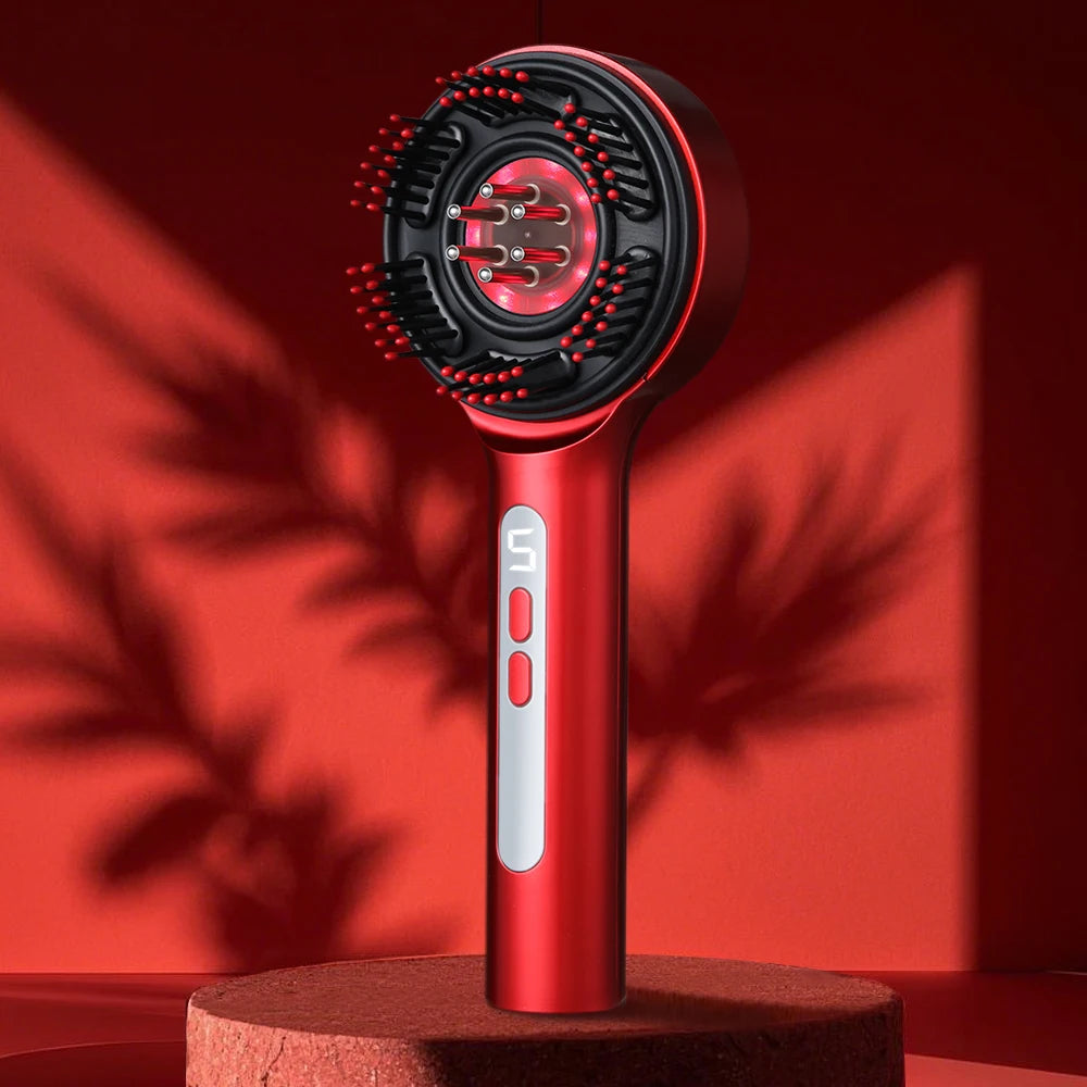 Smart Electric Scalp Massager | Red Light Therapy Comb for Hair Growth & Stress Relief