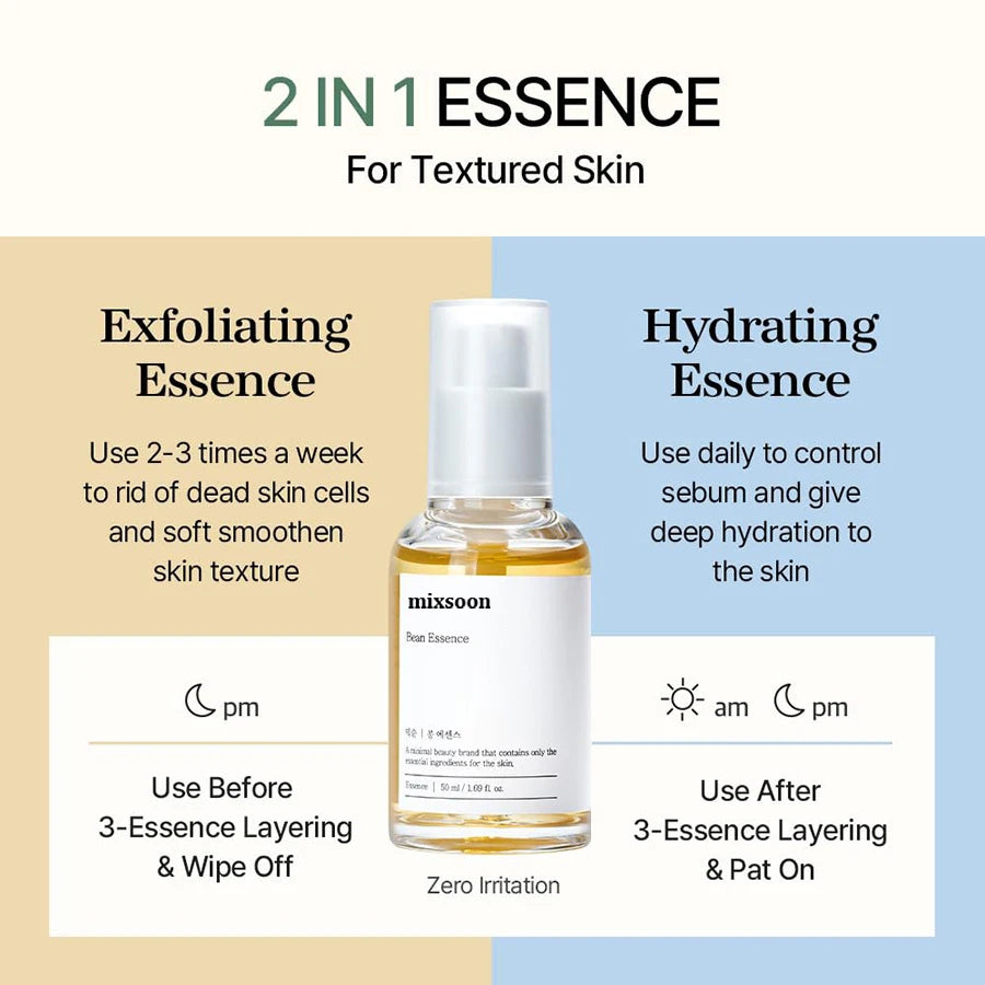 Korean Mixsoon Bean Essence – Glass Muscle Hyaluronic Acid Serum for Hydration and Skin Renewal