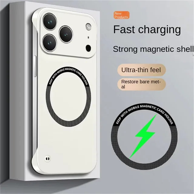 Slim Magnetic Magsafe Case For iPhone 17 Air / 16 / 15 / 14 / 13 Pro Max | Ultra Thin Frameless Hard PC Cover