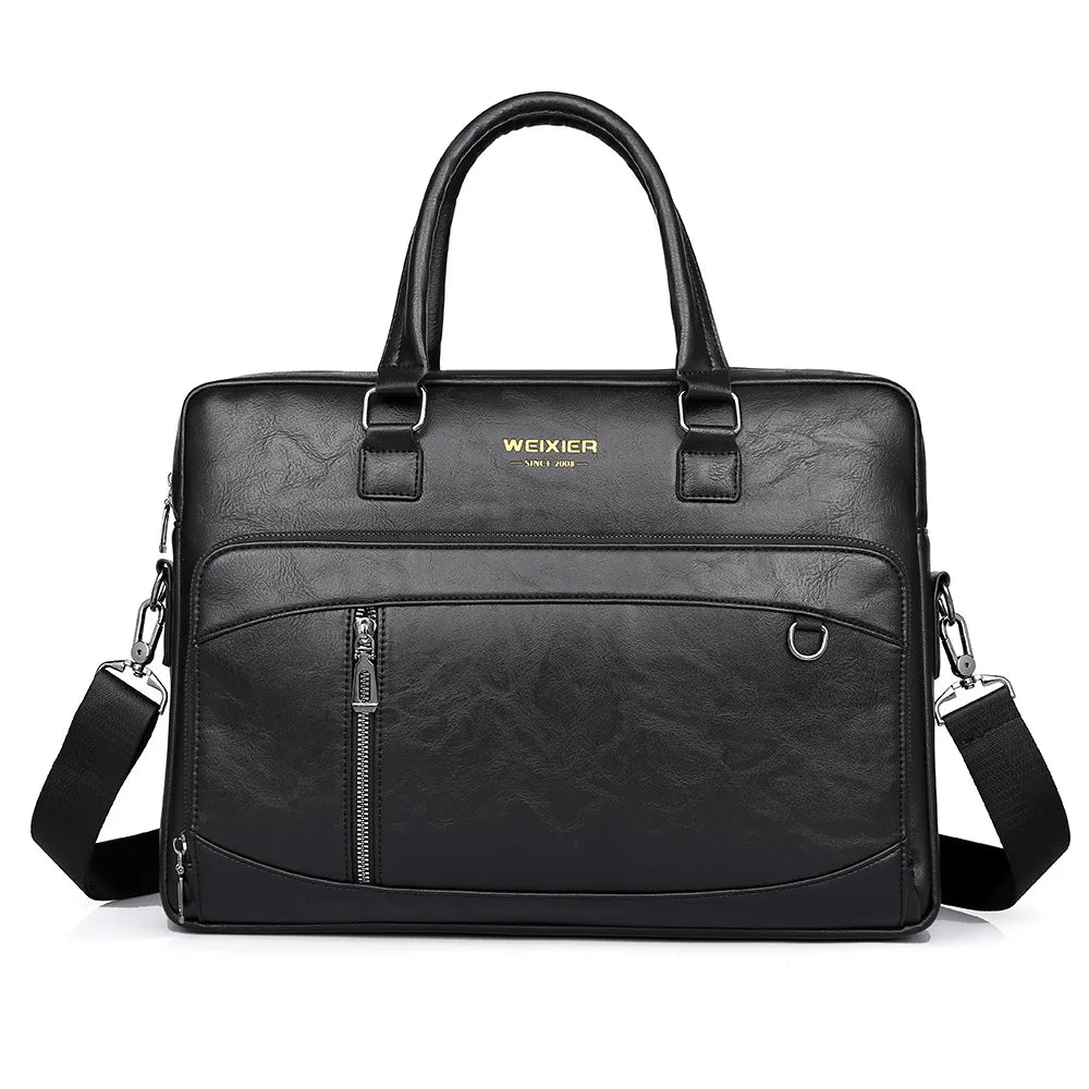 Elite Craft Horizontal Business Bag for Men – High-Quality PU Leather