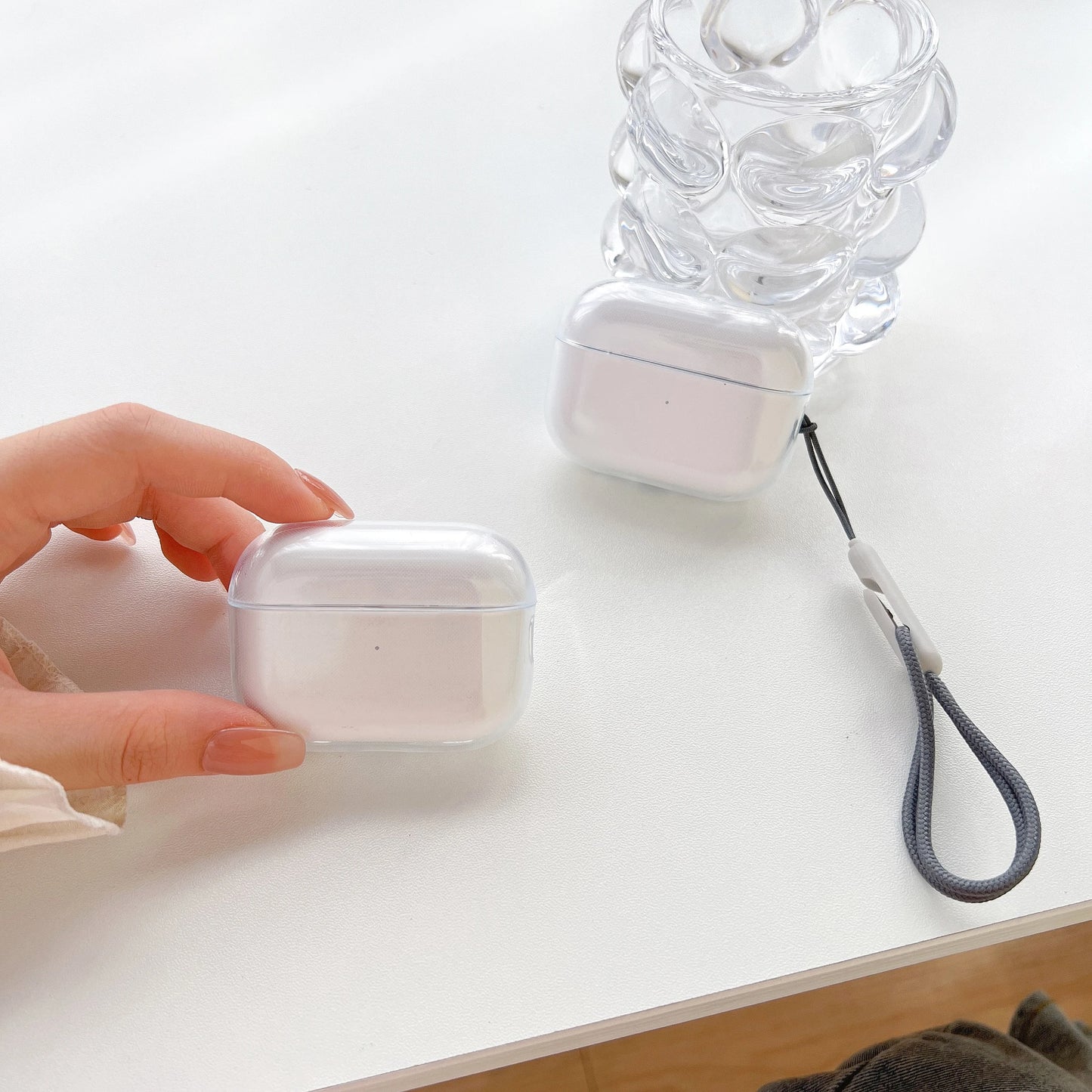 Shockproof AirPods Case Clear TPU Sleeve with Lanyard for AirPods 1/2/3/4 & Pro/Pro2/Pro3