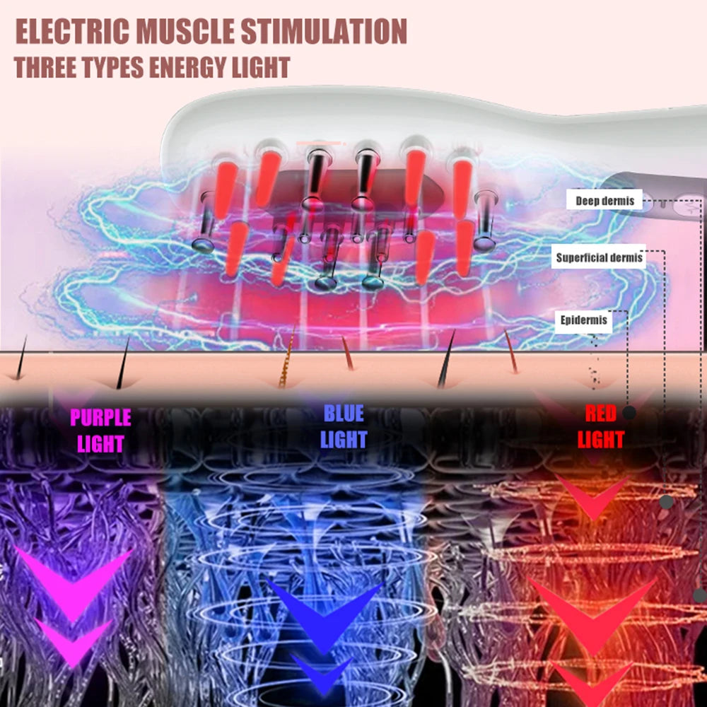 Advanced Rechargeable Hair Massage Comb. Anti-Hair Loss for Hair Strength & Shine