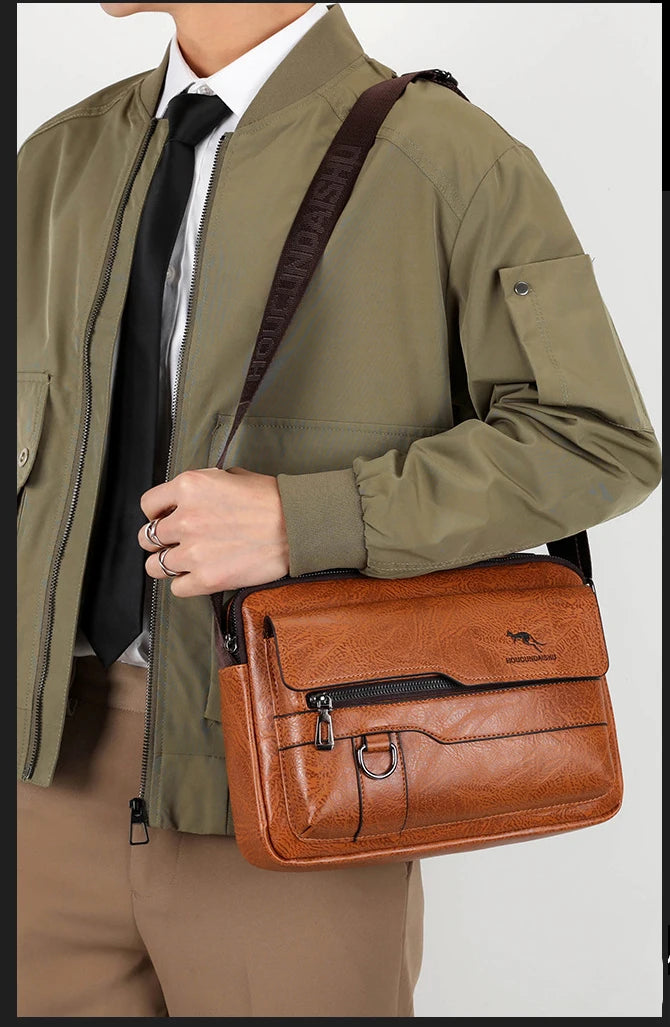 Luxury Men’s Leather Handbag | Kangaroo Brand Messenger & Business Bag