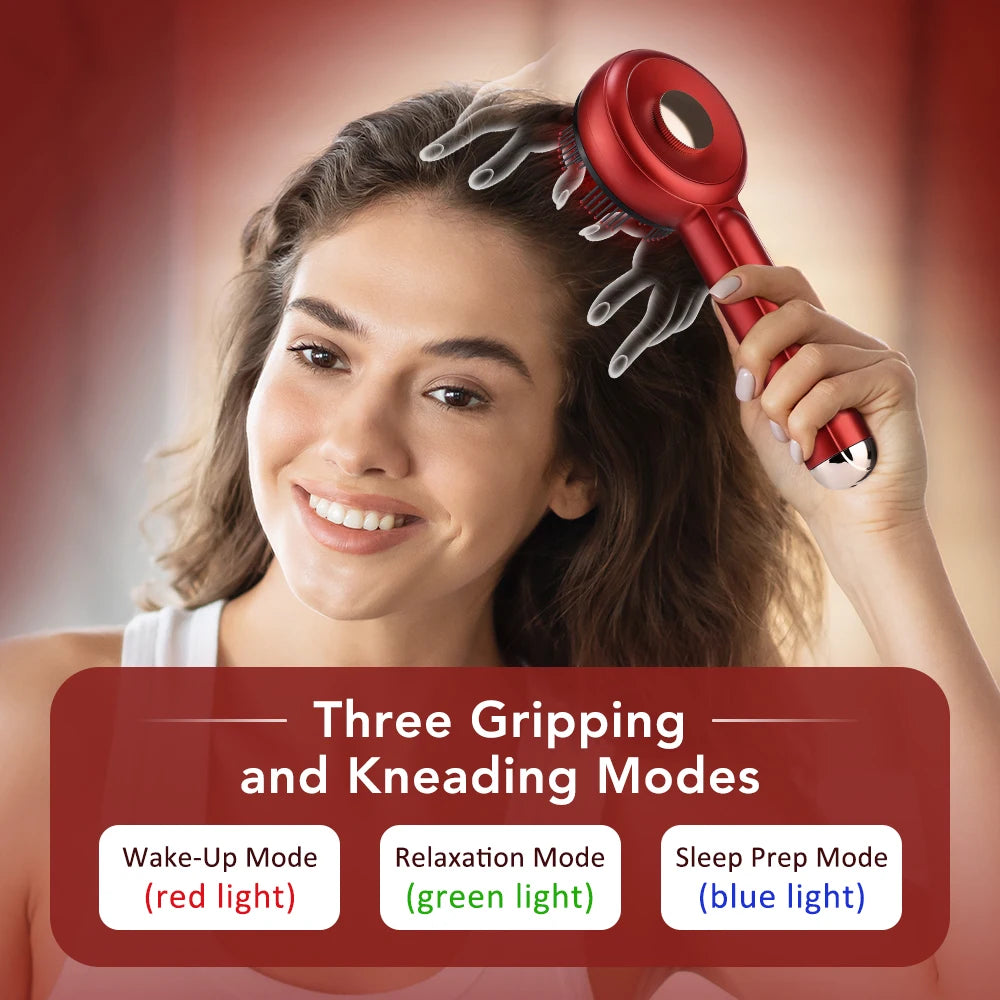 Smart Electric Scalp Massager | Red Light Therapy Comb for Hair Growth & Stress Relief