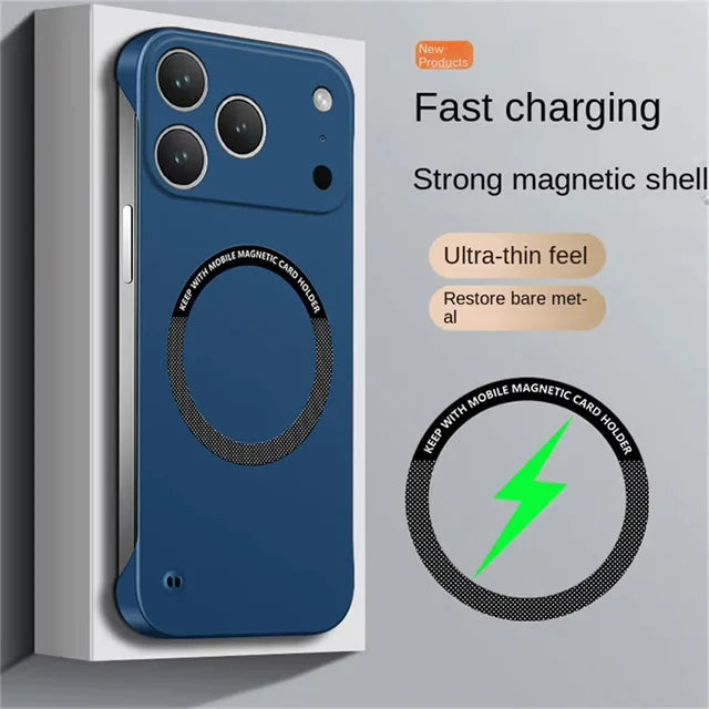 Slim Magnetic Magsafe Case For iPhone 17 Air / 16 / 15 / 14 / 13 Pro Max | Ultra Thin Frameless Hard PC Cover