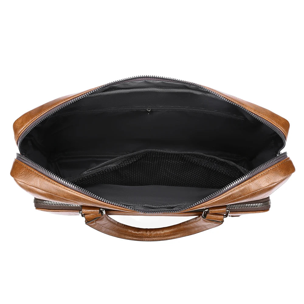 Elite Craft Horizontal Business Bag for Men – High-Quality PU Leather