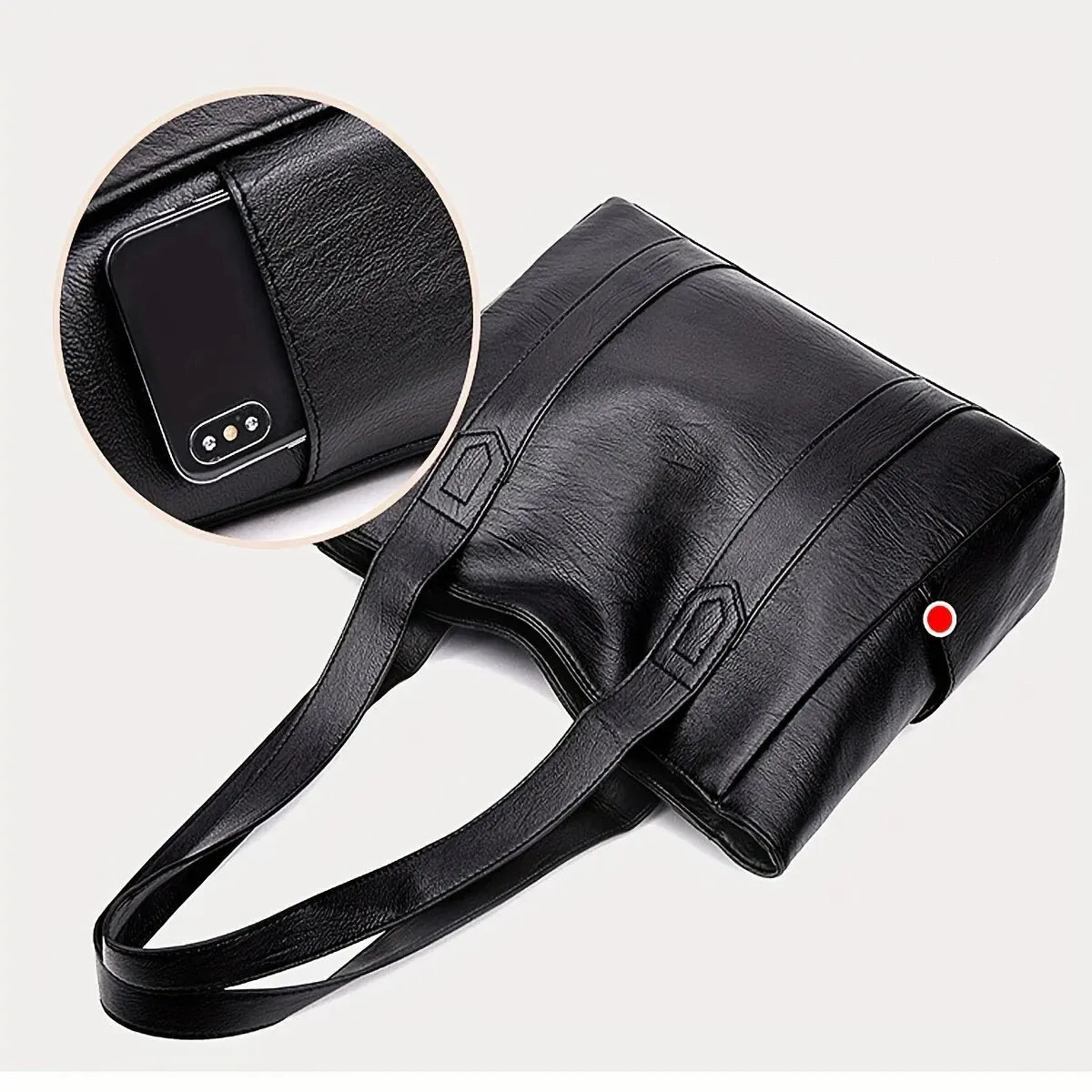 Everyday Carry Tote – Spacious Vegan Leather Shoulder Bag for Modern Women
