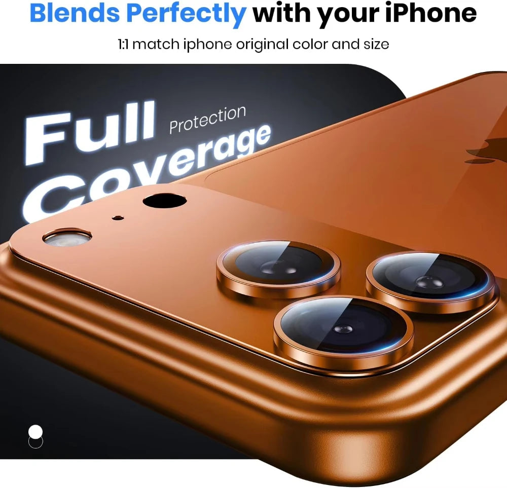 NNBILI iPhone 17 Pro Max Camera Lens Guard – Strong Adsorption, 9H+ Tempered Glass, Full Metal Protection