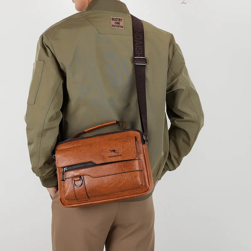 Luxury Men’s Leather Handbag | Kangaroo Brand Messenger & Business Bag