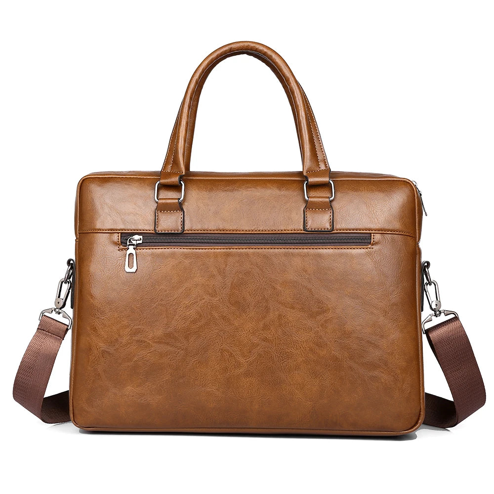 Elite Craft Horizontal Business Bag for Men – High-Quality PU Leather