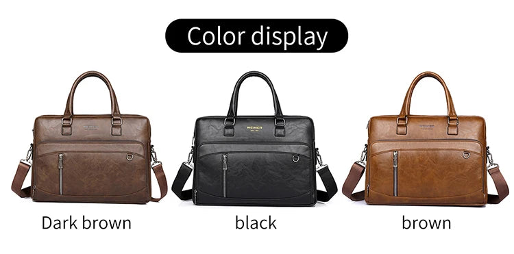 Elite Craft Horizontal Business Bag for Men – High-Quality PU Leather