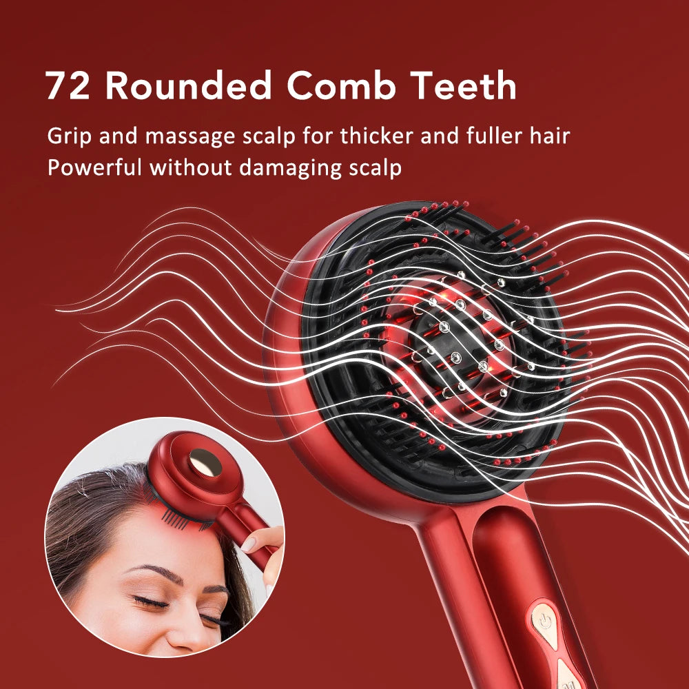 Smart Electric Scalp Massager | Red Light Therapy Comb for Hair Growth & Stress Relief