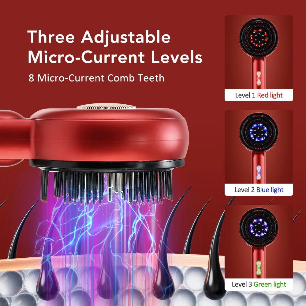 Smart Electric Scalp Massager | Red Light Therapy Comb for Hair Growth & Stress Relief