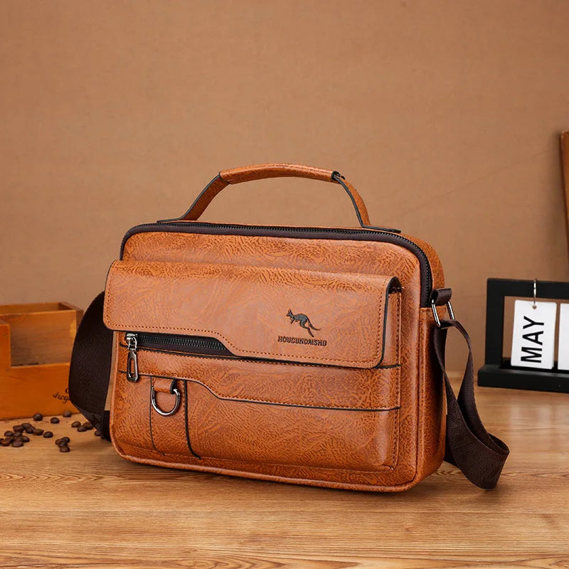 Luxury Men’s Leather Handbag | Kangaroo Brand Messenger & Business Bag