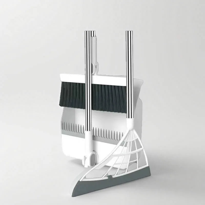 New Home Broom and Dustpan Set – Heavy-Duty, Foldable, and Hair-Free Cleaning Combo with Rotating Brush Head