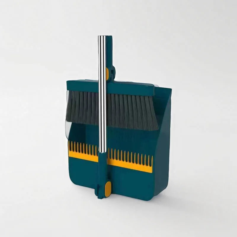 New Home Broom and Dustpan Set – Heavy-Duty, Foldable, and Hair-Free Cleaning Combo with Rotating Brush Head