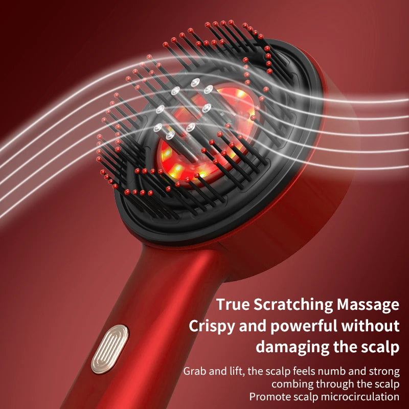 Smart Electric Scalp Massager | Red Light Therapy Comb for Hair Growth & Stress Relief