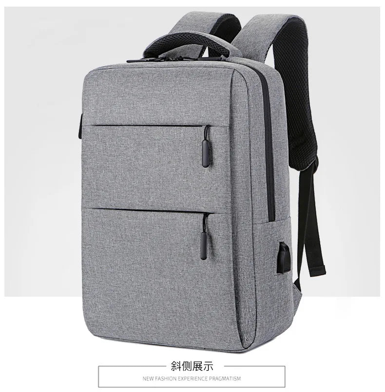 Casual Men’s Rucksack | Oxford Fabric Waterproof School & Travel Backpack with USB