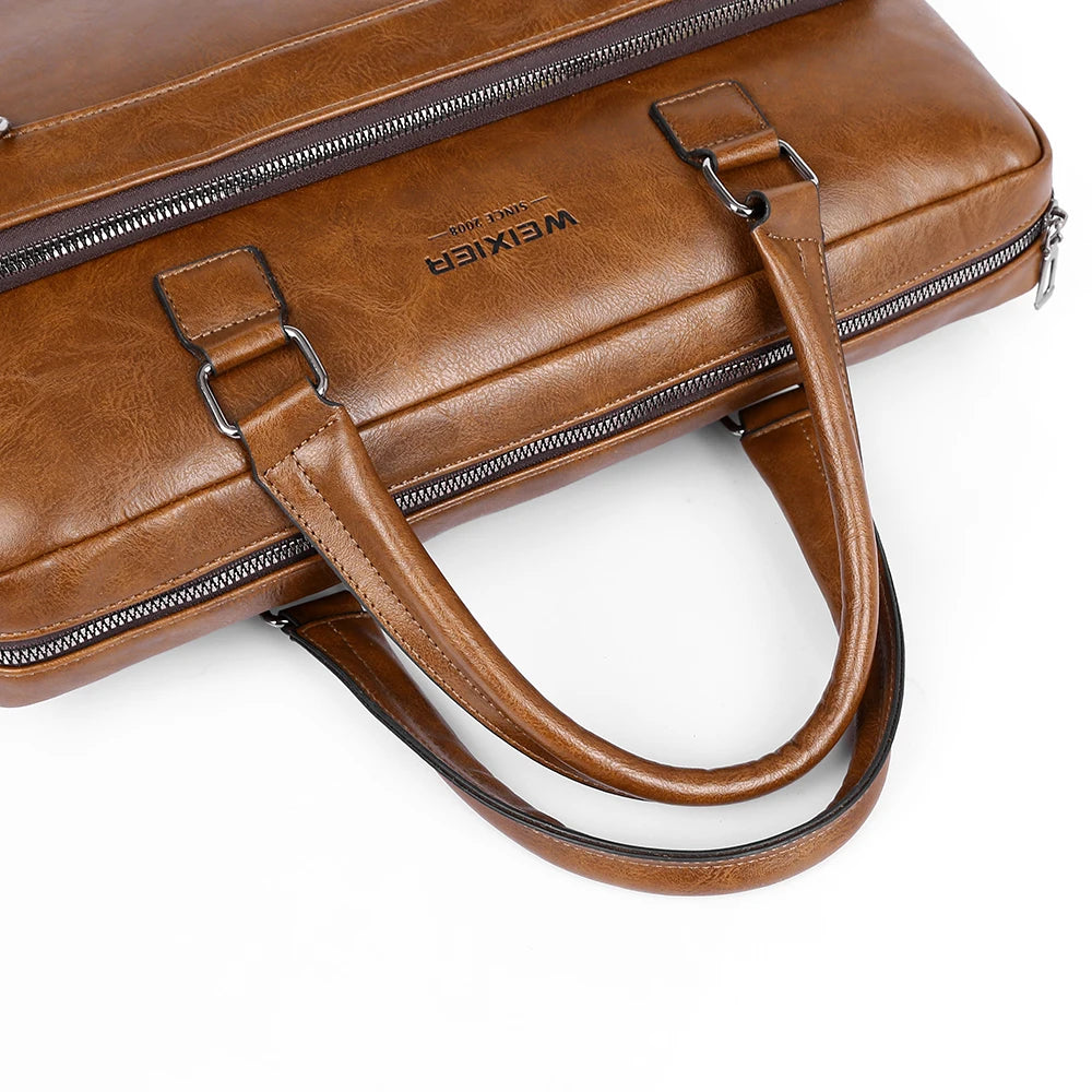 Elite Craft Horizontal Business Bag for Men – High-Quality PU Leather