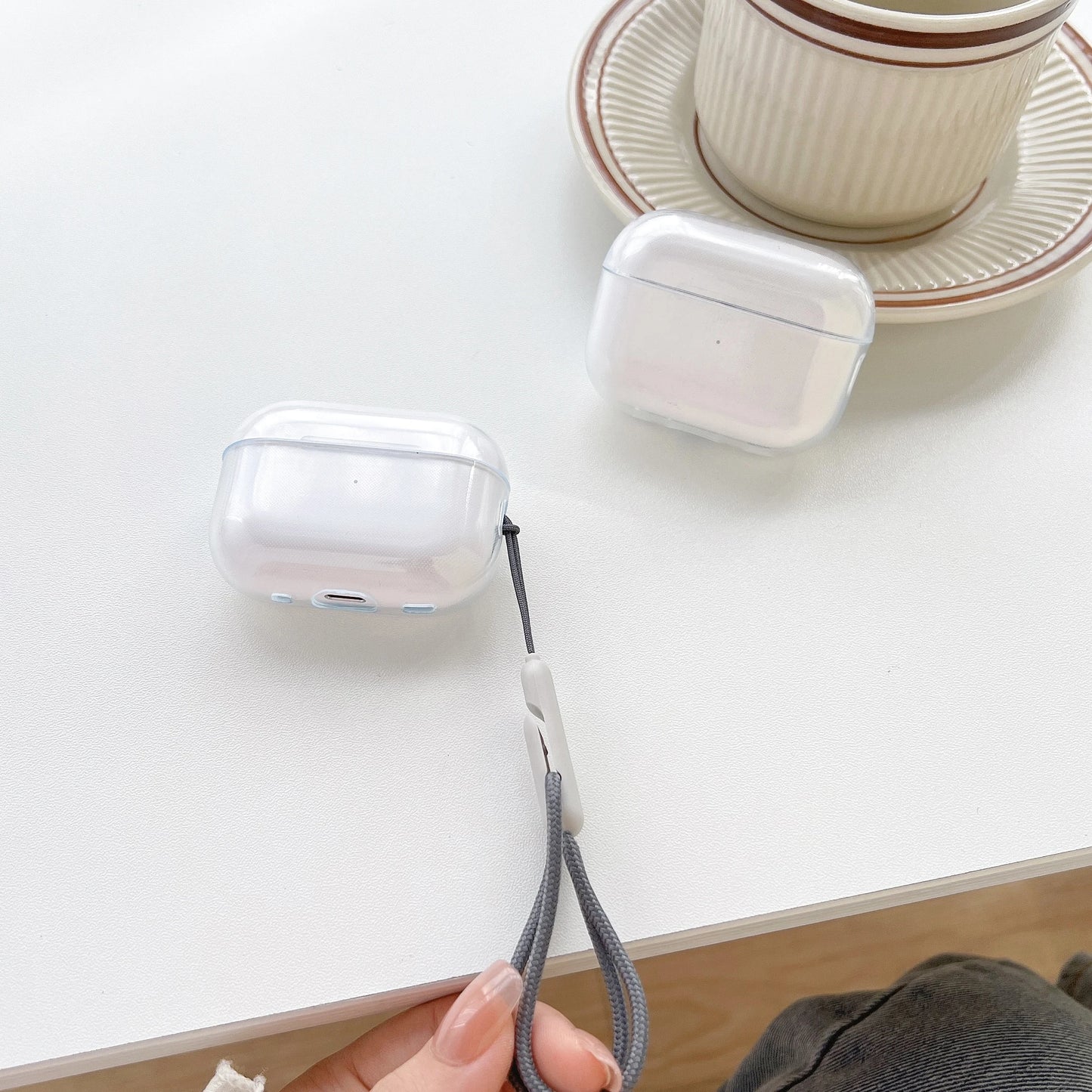 Shockproof AirPods Case Clear TPU Sleeve with Lanyard for AirPods 1/2/3/4 & Pro/Pro2/Pro3