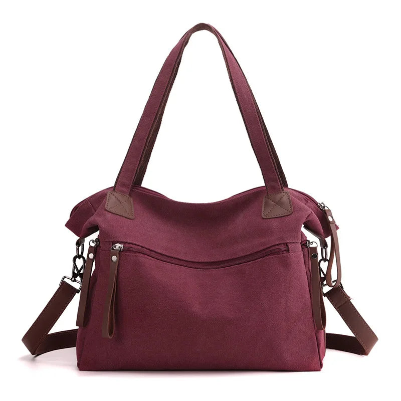 Minimalist Travel Tote for Women – Spacious Canvas Handbag with Single Shoulder Design