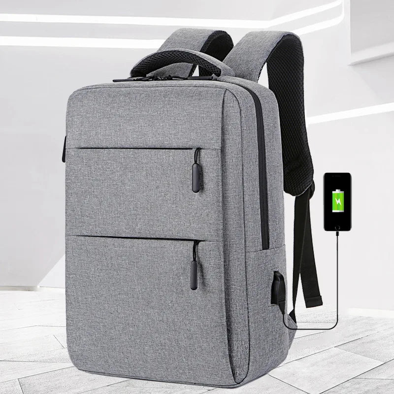 Casual Men’s Rucksack | Oxford Fabric Waterproof School & Travel Backpack with USB
