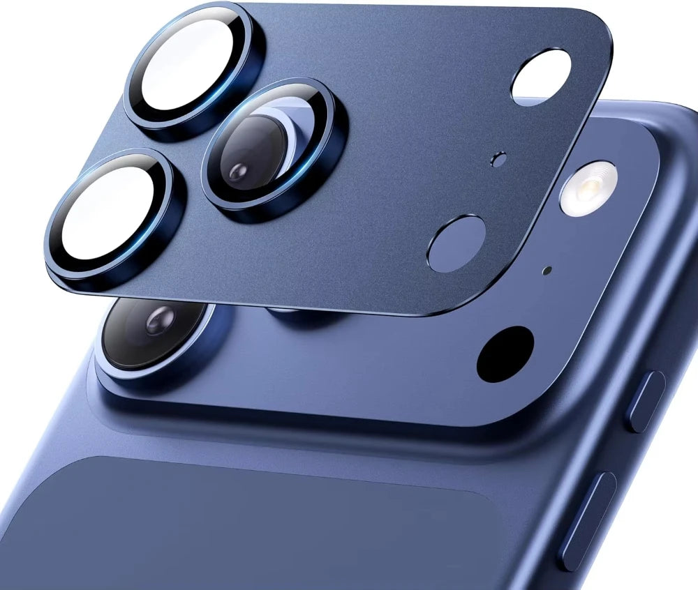 NNBILI iPhone 17 Pro Max Camera Lens Guard – Strong Adsorption, 9H+ Tempered Glass, Full Metal Protection