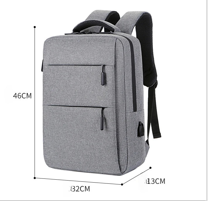 Casual Men’s Rucksack | Oxford Fabric Waterproof School & Travel Backpack with USB