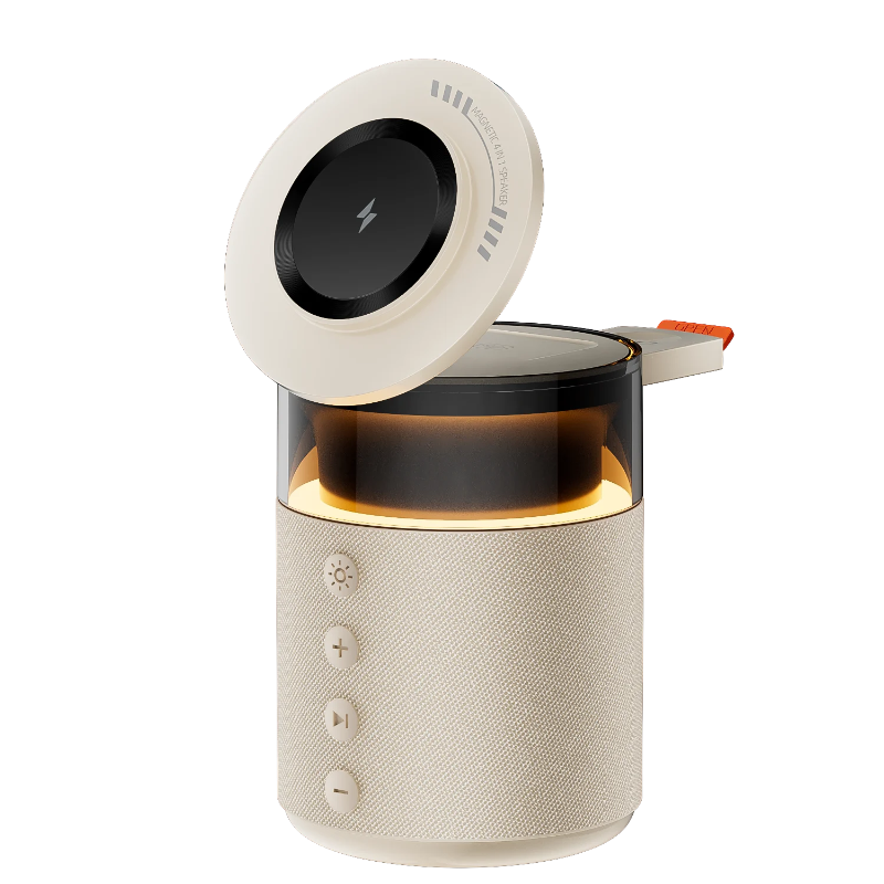 5-in-1 Wireless Charging Hub with Built-in Speaker & Soft Night Light