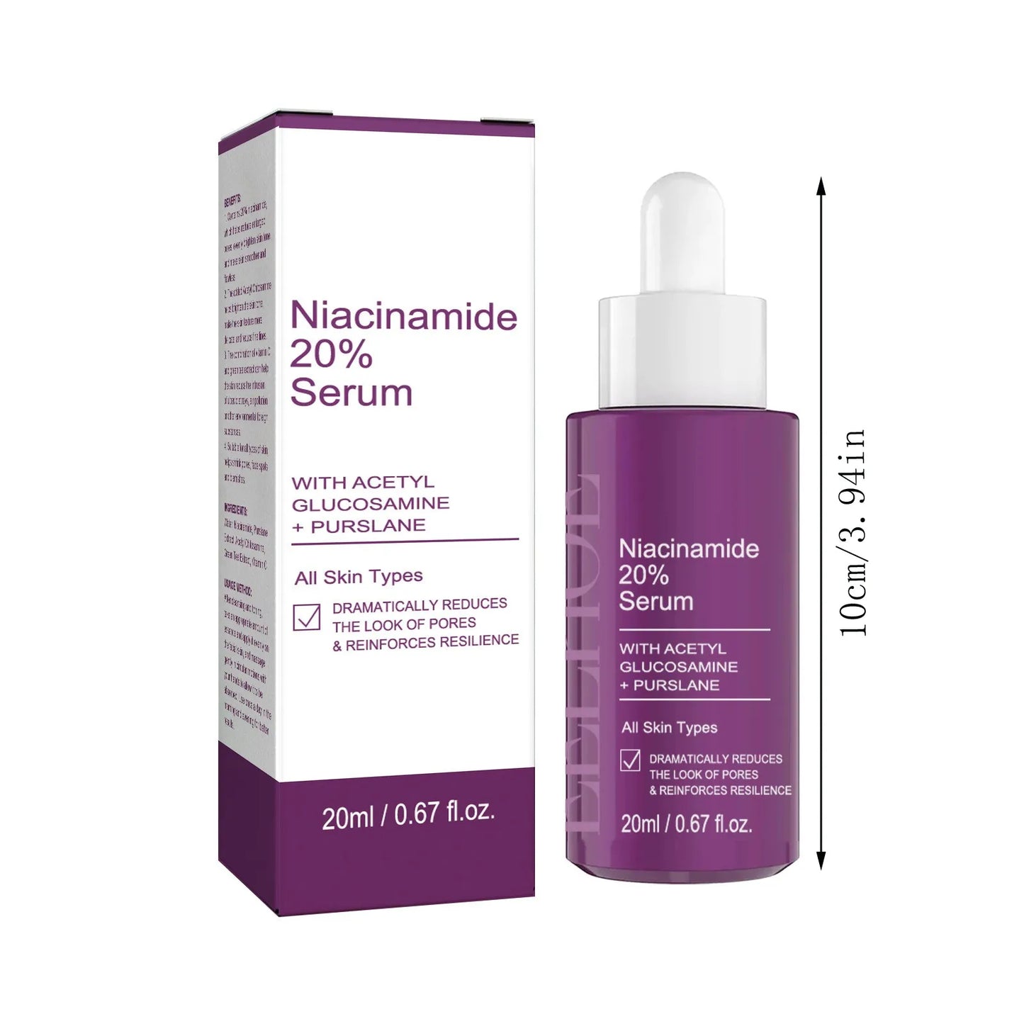 Pure B3 Power: 20% Niacinamide Brightening Serum – Paraben-Free, Pore-Refining Skin Solution 20ml