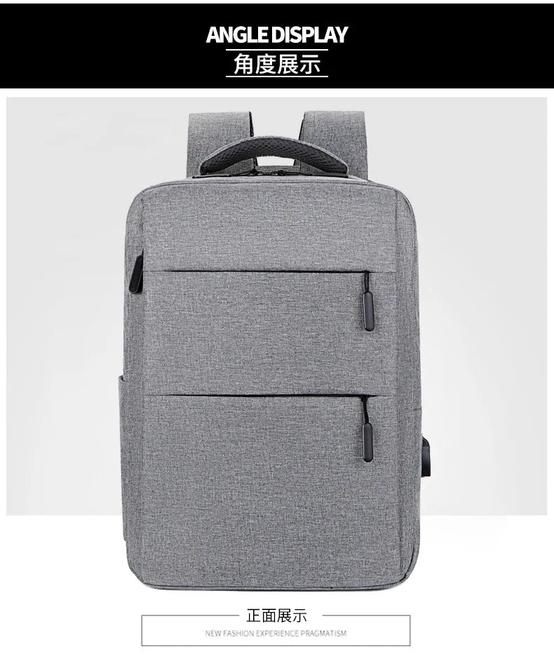 Casual Men’s Rucksack | Oxford Fabric Waterproof School & Travel Backpack with USB